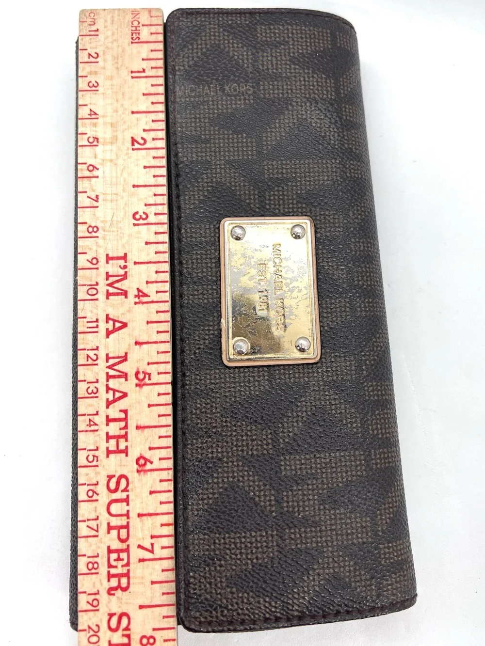 Michael Kors Jet Set Brown MK Logo Continental Wallet MSRP $128 Loved - Picture 15 of 16